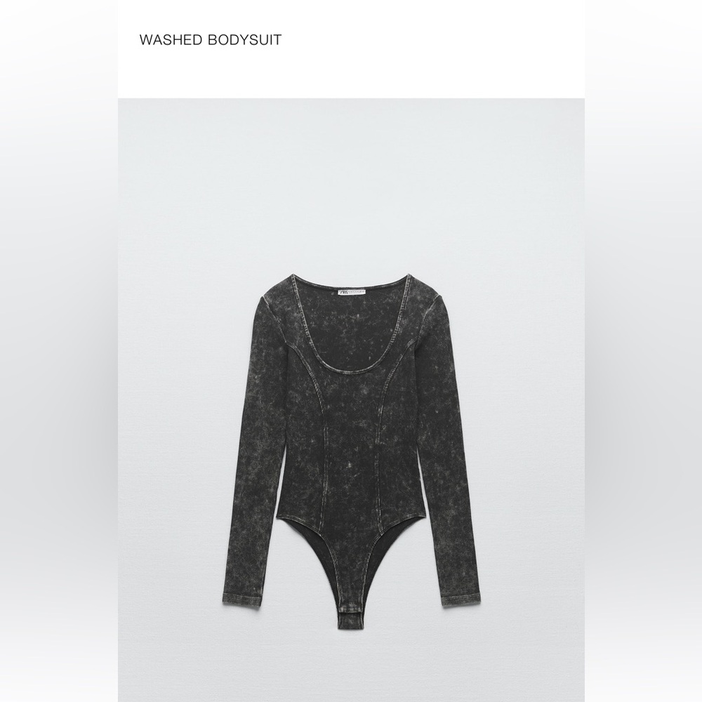 ZARA grey washed out bodysuit